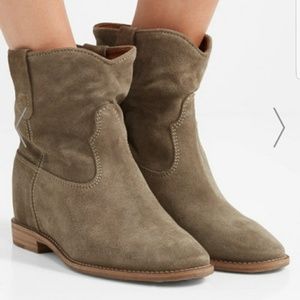 Isabel Marant Crisi Suede Ankle Boots - Taupe